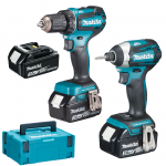 MAKITA DDF485RF3J Masina de gaurit si insurubat brushless cu 3 acumulatori Li-Ion, 18V, 3Ah, 50Nm + Makpac + DTD154Z Masina de insurubat cu impact brushless Li-Ion 18V, 175Nm