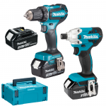 MAKITA DDF485RF3J Masina de gaurit si insurubat brushless cu 3 acumulatori Li-Ion, 18V, 3Ah, 50Nm + Makpac + DTD156Z Masina de insurubat cu impact Li-Ion 18V, 155Nm