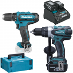 MAKITA DF333DNX10 Masina de gaurit si insurubat cu 1 acumulator Li-Ion, 12V CXT, 2Ah, 30Nm + incarcator cu 2 porturi 12V-18V + MakPac + 2 acumulatori BL1850B, 18V LXT, 5Ah + DDF458Z Masina de gaurit si insurubat Li-Ion, 18V, 91Nm