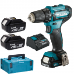 MAKITA DF333DNX10 Masina de gaurit si insurubat cu 1 acumulator Li-Ion, 12V CXT, 2Ah, 30Nm + incarcator cu 2 porturi 12V-18V + MakPac +  2 acumulatori BL1850B, 18V LXT, 5Ah