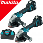 MAKITA DGA504Z(FA)X2 Kit 2 polizoare unghiulare brushless, cu 2 acumulatori Li-Ion, 18V, 5Ah + Geanta textil