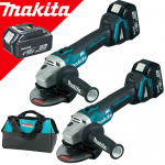 MAKITA DGA504Z(FA)X2 Kit 2 polizoare unghiulare brushless, cu 3 acumulatori Li-Ion, 18V, 5Ah + Geanta textil