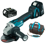 MAKITA DGA506RR1 Polizor unghiular brushless, cu 2 acumulatori Li-Ion, 18V, 6Ah + Geanta textil