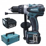 MAKITA DHP448RFJ Masina de gaurit si insurubat cu percutie, cu 2 acumulatori Li-Ion, 14.4V, 3Ah, 77Nm + Makpac