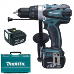 MAKITA DHP448RME Masina de gaurit si insurubat cu percutie, cu 2 acumulatori Li-Ion, 14.4V, 4Ah, 77Nm + Valiza