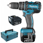 MAKITA DHP470RFJ Masina de gaurit cu percutie cu 2 acumultori Li-Ion,  brushless, 14.4V, 3Ah, 46Nm