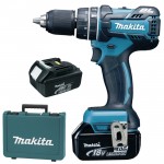 MAKITA DHP480RME Masina de gaurit cu percutie brushless, cu 2 acumulatori Li-Ion, 18V, 4Ah, 54Nm