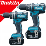 MAKITA DHP480ZX2 Kit 2 masini de gaurit cu percutie brushless, cu 2 acumulatori Li-Ion, 18V, 5Ah, 54Nm (Fara ambalaj)