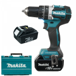 MAKITA DHP484RFE Masina de gaurit cu percutie brushless, cu 2 acumulatori Li-Ion, 18V, 3Ah, 54Nm