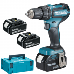 MAKITA DHP485RF3J Masina de gaurit cu percutie brushless cu 3 acumulatori Li-Ion, 18V, 3Ah, 50Nm + Makpac