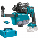 MAKITA DHR182ZWJU Ciocan rotopercutor wireless, Li-Ion, 18V, 1.7J, fara acumulator in set (SOLO) + Makpac + (WUT01 + DX05) Unitate wireless + Sistem de extractie a prafului