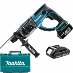 MAKITA DHR202RX4 Ciocan rotopercutor cu 2 acumulatori Li-Ion, 18V, unul de 3Ah si unul de 1.5Ah, 1.9J