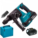 MAKITA DHR243RTJ Ciocan rotopercutor brushless, cu 2 acumulatori Li-Ion, 18V, 5Ah, 2J + Makpac Tip 4