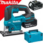 MAKITA DJV184RFJ Ferastrau pentru decupat brushless, cu 2 acumulatori Li-Ion, 18V, 3Ah, 50Nm + Makpac