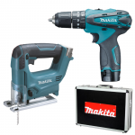 MAKITA DK1496X Masina de gaurit cu percutie HP330DWE + Ferastrau pentru decupat JV100DZ (SOLO)