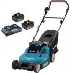 MAKITA DLM382PM2 Masina de tuns iarba cu 2 acumulatori Li-Ion, 2x18V, 4Ah, latime 38 cm + Incarcator