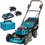 MAKITA DLM530Z26DJ Masina de tuns iarba brushless cu 2 acumulatori Li-Ion, 2x18V, 6Ah, latime 53 cm + Incarcator dublu + Makpac