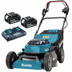 MAKITA DLM532Z26D Masina de tuns iarba brushless, cu autopropulsie, cu 2 acumulatori Li-Ion, 2x18V, 6Ah, latime 53 cm + Incarcator