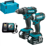 MAKITA DLX2127TJ KIT 2 SCULE 18 V (DDF482Z + DTD152Z cu 2 acumulatori Li-Ion, de 5 Ah) + MakPac