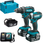 MAKITA DLX2127TJ1 KIT 2 SCULE 18 V (DDF482Z + DTD152Z cu 3 acumulatori Li-Ion, de 5 Ah) + MakPac