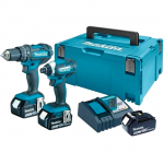 MAKITA DLX2131JX1 Kit 2 scule 18V (DHP482Z + DTD152Z) cu 3 acumulatori Li-Ion LXT, de 3Ah + Makpac