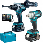 MAKITA DLX2433TJ Kit 2 scule 18V (DHP486Z + DTW301Z) cu 2 acumulatori Li-Ion LXT, de 5Ah + Makpac