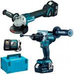 MAKITA DLX2434TJ2 Kit 2 scule 18V (DHP486Z + DGA506Z) cu 2 acumulatori Li-Ion LXT, de 5Ah + Makpac 4