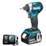 MAKITA DTD154Z + BL1850B + DC18RC Masina de insurubat cu impact brushless cu 1 acumulator Li-Ion, 18V LXT, 5Ah, 175Nm + Incarcator (Fara ambalajul original!)