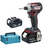 MAKITA DTD171TJAR Masina de insurubat cu impact brushless Li-Ion 18V, cu 2 acumulatori Li-Ion, 18V, 5Ah, 180Nm + Makpac