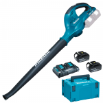 MAKITA DUB361Z26DJ Suflator frunze cu 2 acumulatori Li-Ion, 2x18V, 6Ah + Incarcator + Makpac