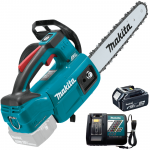 MAKITA DUC254Z15C Ferastrau cu lant brushless cu 1 acumulator, Li-Ion, 18V, 5Ah, lama 25 cm, grosime lant 1.1 mm, pas 3/8