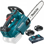 MAKITA DUC256Z26D Ferastrau cu lant brushless, cu 2 acumulatori, Li-Ion, 2x18V, 6Ah, lama 25 cm, grosime lant 1.1 mm, pas 3/8