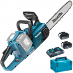 MAKITA DUC353Z26DJ Ferastrau cu lant cu 2 acumulatori Li-Ion, 2x18V, 6Ah, lama 35 cm, grosime lant 1.1 mm, pas 3/8