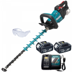 MAKITA DUH601Z25C Masina de tuns gard viu brushless cu 2 acumulatori, Li-Ion, 18V LXT, 5Ah, lama 600 mm, distanta dinte 35 mm, grosime creanga 23.5 mm + Incarcator