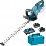 MAKITA DUH651Z26DJ Masina de tuns gard viu cu 2 acumulatori, Li-Ion, 2x18V LXT, 6Ah, lama 650 mm, distanta dinte 36 mm, grosime creanga 18 mm + Incarcator + Makpac