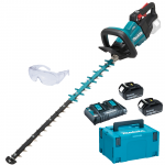 MAKITA DUH751Z26DJ Masina de tuns gard viu brushless cu 2 acumulatori, Li-Ion, 18V LXT, 6Ah, lama 750 mm, distanta dinte 35 mm, grosime creanga 23.5 mm + Incarcator + Makpac