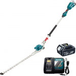 MAKITA DUN500WZ15C Masina de tuns gard viu telescopic, brushless cu 1 acumulator, Li-Ion, 18V LXT, 5Ah, lama 500 mm, distanta dinte 35 mm, grosime creanga 23.5 mm + Incarcator