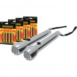 CROMWELL  Lanterna Super LED 2 x LED ALU TORCHES C/W 4-PKS AABATTERIES KIT