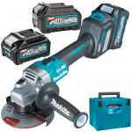 MAKITA GA023GM201 Polizor unghiular brushless si wireless, cu regulator de turatie, cu 2 acumulatori Li-Ion, 40V XGT, 4Ah + BL4025 Acumulator  LI-Ion, 40V XGT, 2.5Ah