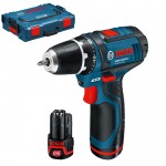 BOSCH GSR 10.8-2-LI Masina de gaurit si insurubat cu 2 acumulatori Li-Ion, 2Ah, 30Nm + L-BOXX