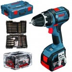 BOSCH GSR 14.4 V-LI Masina de gaurit si insurubat cu 2 acumulatori Li-Ion, 4Ah, 60Nm + L-BOXX + Set 43 accesorii