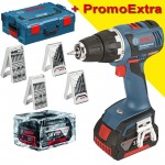 BOSCH GSR 18 V-EC Masina de gaurit si insurubat brushless, cu 2 acumulatori Li-Ion, 4Ah, 50Nm + L-BOXX 136 + 4 Seturi de Accesorii