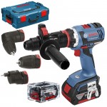 BOSCH GSR 18 V-EC FC4 Masina de gaurit si insurubat brushless, cu 2 acumulatori Li-Ion, 4Ah, 50Nm + 4 atasamente + L-BOXX