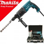 MAKITA HR2470X4 Ciocan rotopercutor SDS-plus + 3 Burghie + Valiza Aluminiu