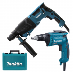 MAKITA HR2630 Ciocan rotopercutor SDS-plus 800W, 2.4J + FS4000 Masina de insurubat electronica 570 W