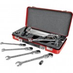 CROMWELL  Set Chei de combinatie cu Clichet cu Cap Flexibil cu adaptoare 10-19 mm FLEX HEAD RATCHET SPANNER SET 13PC