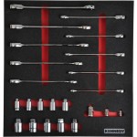 CROMWELL  Set de unelte in burete 23PCS RATCHET SPANNER &SOCKET SETWITH FOAM  M1832