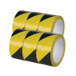 CROMWELL  Set 6 benzi adezive de atentionare Q-CONNECT, 48 mm x 20 m, negru/galben