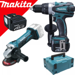 MAKITA DDF448RMJ  Masina de gaurit si insurubat cu 2 acumulatori Li-Ion, 14.4V, 4Ah, 7Nm + DGA450Z Polizor unghiular Li-Ion, 14.4V (SOLO)