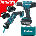 MAKITA DDF453RFE3 Masina de gaurit si insurubat cu 3 acumulatori Li-Ion, 18V, 3Ah, 42Nm + DJR183Z Ferastrau alternativ Li-Ion, 18 V (SOLO)